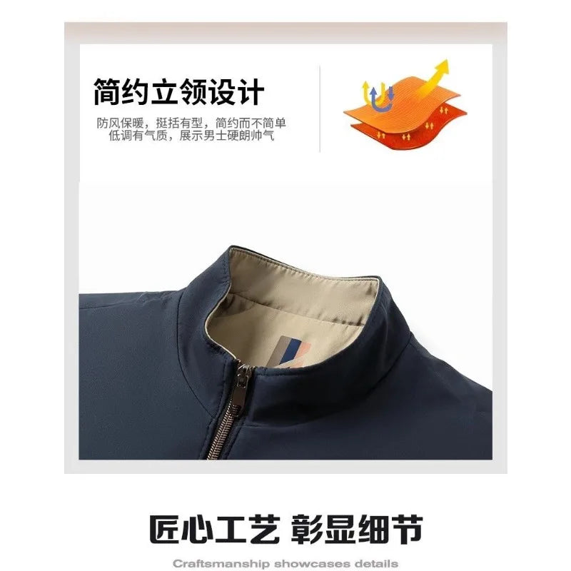 New Autumn and Winter Coats for Men Casual Cotton Coats, Stand Collar Cotton Thickening Loose and Versatile Jackets for Men