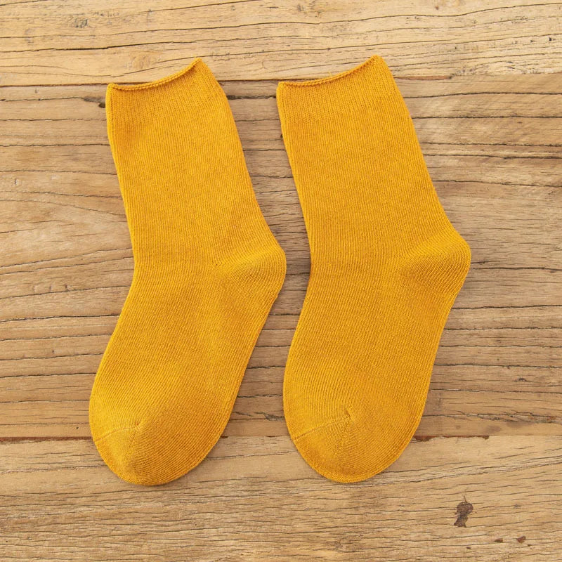 Children's Socks Cotton Colorful Harajuku Retro Boys Girls Black Socks Kids Klein Blue School Casual In Tube Solid Sox Stylish