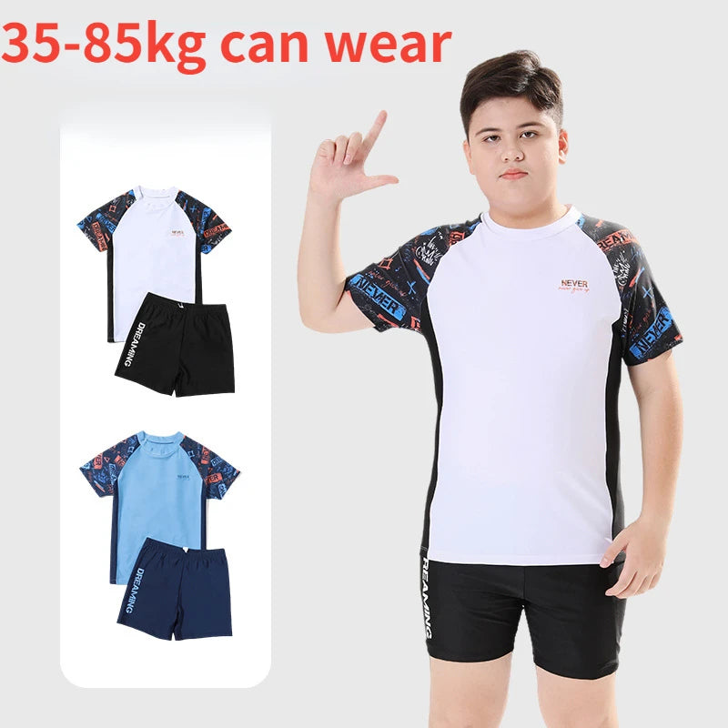 Children's Oversized Swimsuit Set, Beach Pants for Teenagers and Kids, Overweight and Enlarged Boys' Swimwear, Summer Beach Pant