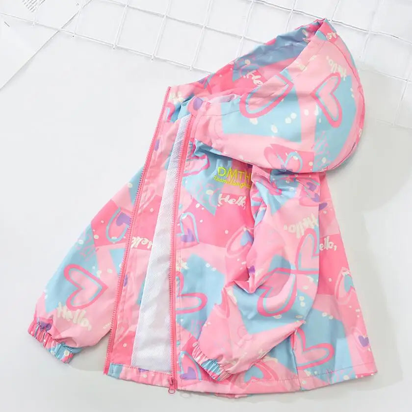 2023 Teenager Girls Jacket Fashion Casual Gradient Hooded Coat Boys Blazer Spring Autumn Windproof Sweet Coats Windbreaker