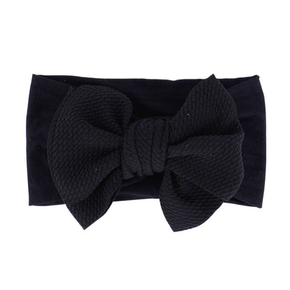 New Baby Accessories Infant Baby Girl Cute Bow Headband Newborn Solid Headwear Headdress Nylon Elastic Hair Band Gifts Props