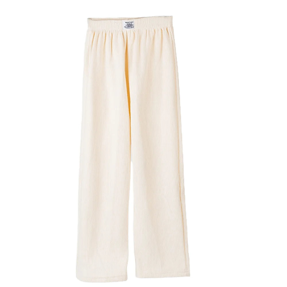 Girls Pants Autumn Winter Warm Trendy Children's Corduroy Casual Straight Trousers Kids Slimming Wide Leg Pants 4-14Years Old