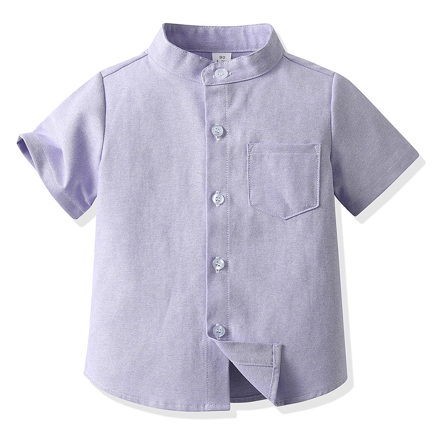 Girls' School Uniform,Long/Short Sleeve Blouse,Single Breasted High Collar Boys Shirts,Formal Kids Button-Down Gentleman Tops