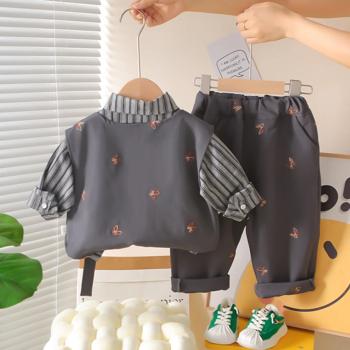 Boys Clothes Sets Spring Autumn 2026 Children Fashion Vest Shirts Pants 3pcs Party Suit For Baby Boy Outfits Kids Birthday Set 5