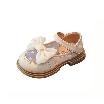 Walking Shoes For Baby Girls Soft Bottom Princess Shoes Sandals Spring Autumn Bow Round Toe Princess Dress Non-slip Shoes