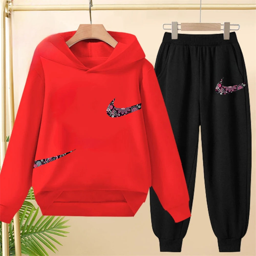 Children's Hoodie Coat +Pants black Children Boys Girls Hoodie Tops Leisure Sweatshirr Toddler 3-12 Year new fashion Clothing