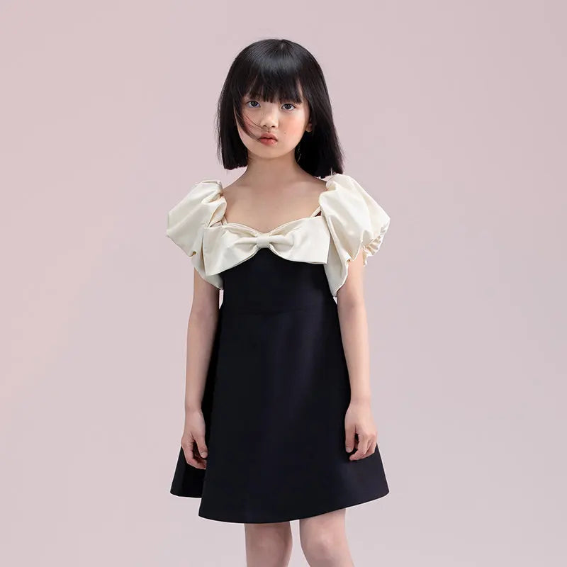 Young Girls New Design Dresses Two Ways To Wear Clothes 2025 Fashion Elegant Bow Patchwork High Grade Teen Girls Dress 5-14Years