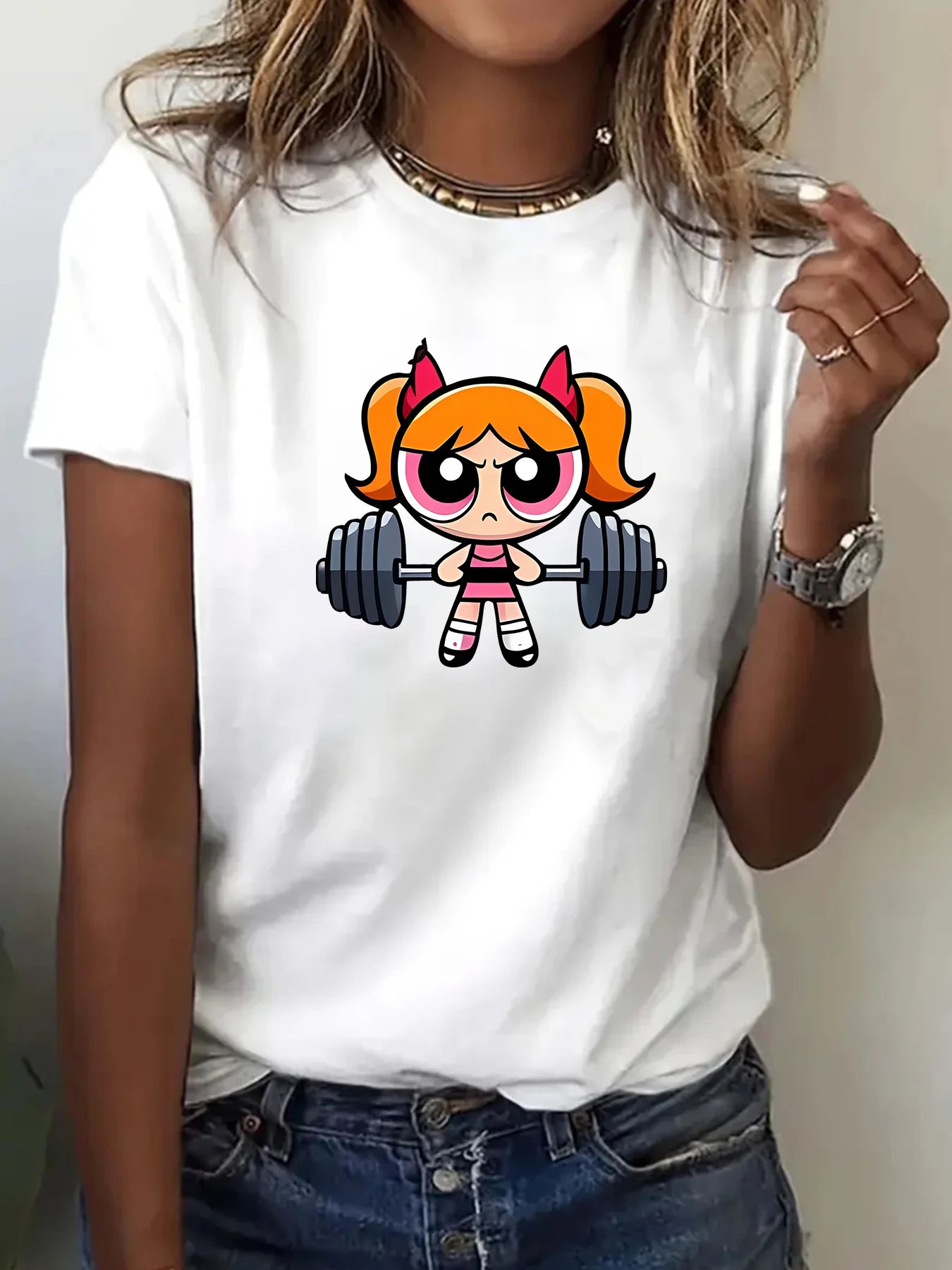 Girls Super Powerful Blouse Training Streetwear T-shirt Women's Shirt Academy Gym Fitness T-shirt