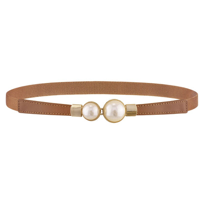 SISHION Summer Fashion Women Belts SH024 PU Leather Thin Elastic Waist Belt Slim Waistband Black Camel Coffee Plus Size