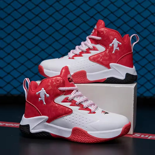 Boys Basketball Shoes High Quality Soft Top Thick Sole Non-slip Kids Sneakers Children Trainer Shoes Outdoor Boy Sport Basket