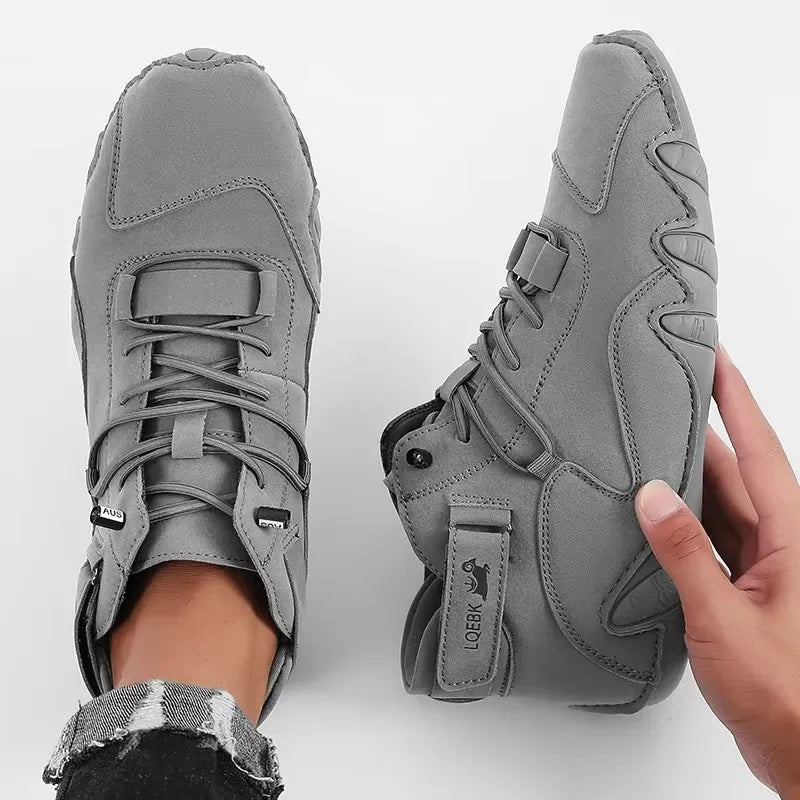 Men's New Leather Design Shoes Lightweight Easy  Comfortable Breathable Suitable Outdoor Cycling Walking  Flat Bottomed Boots
