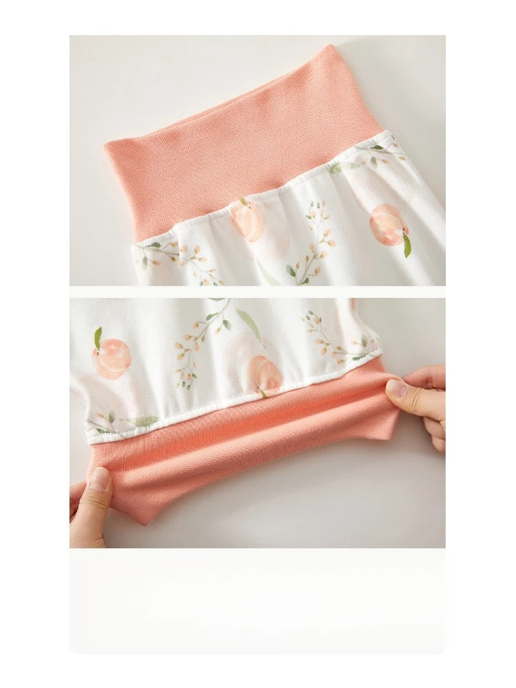 Baby Underwear Set Autumn and Winter Newborn Clothes Pure Cotton Bottom Split High Waist Men's and Women's Baby Clothes 2pce Set