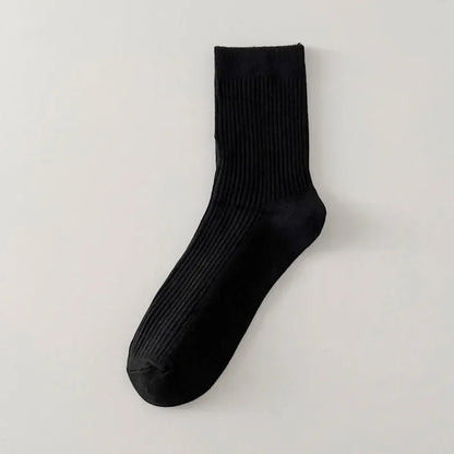 Mens Socks Casual Fashion  Men Business Male Breathable Elastic Cotton Long Socks Solid Color Black Blue Gray SocksAutumn Winter