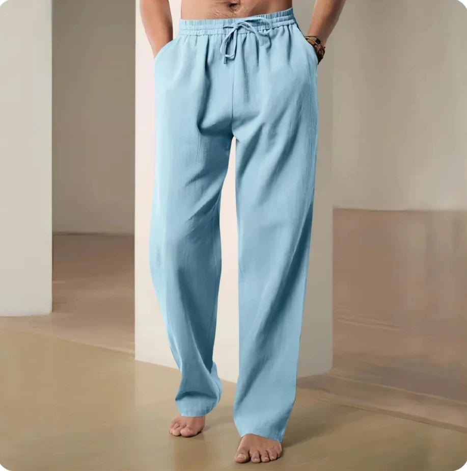 Men's Beach Pants Joggers Streetwear Cotton Linen quick drying Sweat Casual Pants Hawaiian Vacation spring Summer Loose Long