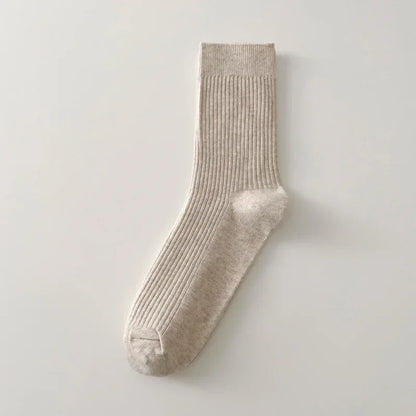 Mens Socks Casual Fashion  Men Business Male Breathable Elastic Cotton Long Socks Solid Color Black Blue Gray SocksAutumn Winter