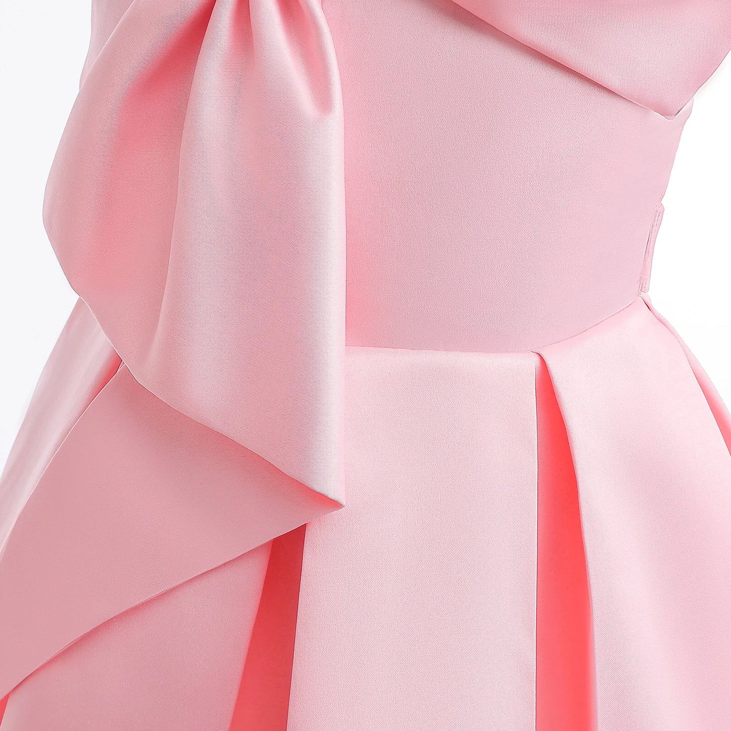 Girls Black Dress Children's Clothing Pink Solid Color Single-Shoulder Dress Fashionable Princess Dress Birthday Evening Dress