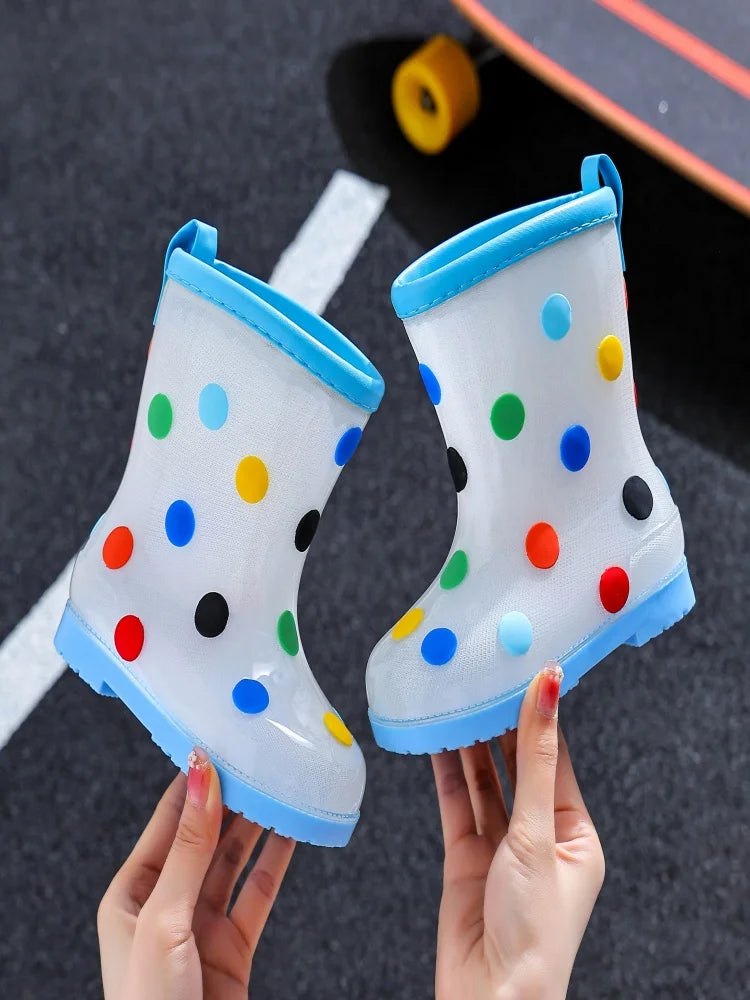 Baby water boots cartoon rain boots for boys and girls, children's rain shoes fashionable mid tube children's water shoes