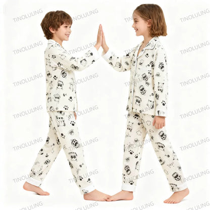 Soft Cotton Pajamas for Girls Cartoon Animal Print Pyjama Sets Children's Pijamas Sleepwear Suit Kid Long Sleeve Loungewear