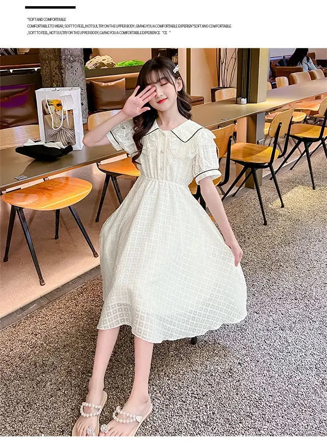 Girls' Dress 2025 Summer New Style Little Girl Princess Dress Stylish Children's Summer Dress