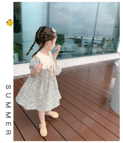 Girls' Floral Dress, Summer Dress, Popular Online, Children's Baby Dress, Stylish Little Girl Dress