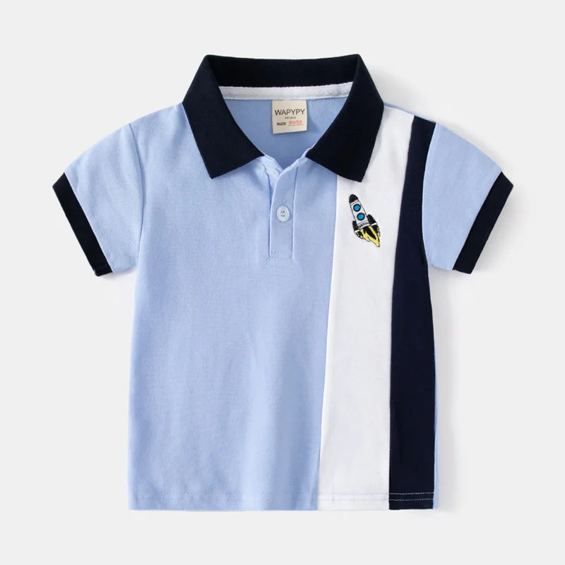 Baby Boy Clothes Summer Short Sleeve Children's Polo Shirts Toddler Kids Cotton T-shirts Boys Lapel Cartoon Tees Kids Sport Tops