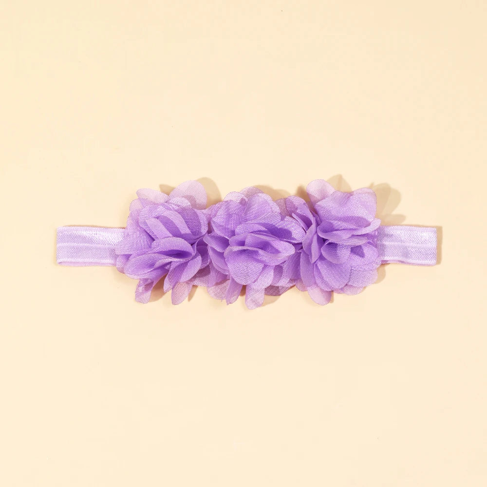 Baby Accessories For Newborn Toddler Kids Baby Girl Boy Headband Solid Chiffon Flower Hairband Princess Elastic Kids Headwear