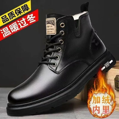 Men's shoes 2025 new autumn and winter men's boots youth high top casual men's shoes trend British style big yellow boots