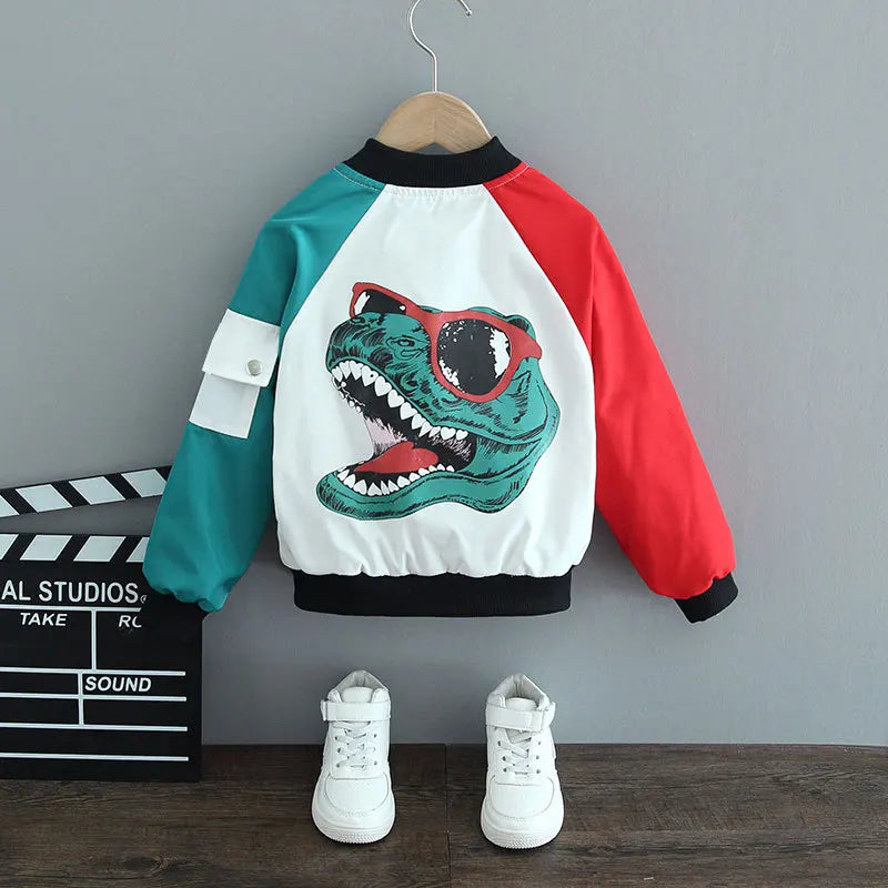 Children's Coat 2-14Y Boys' Spring Autumn Zip Jacket Kids's Windbreaker Tops Baseball Jacket
