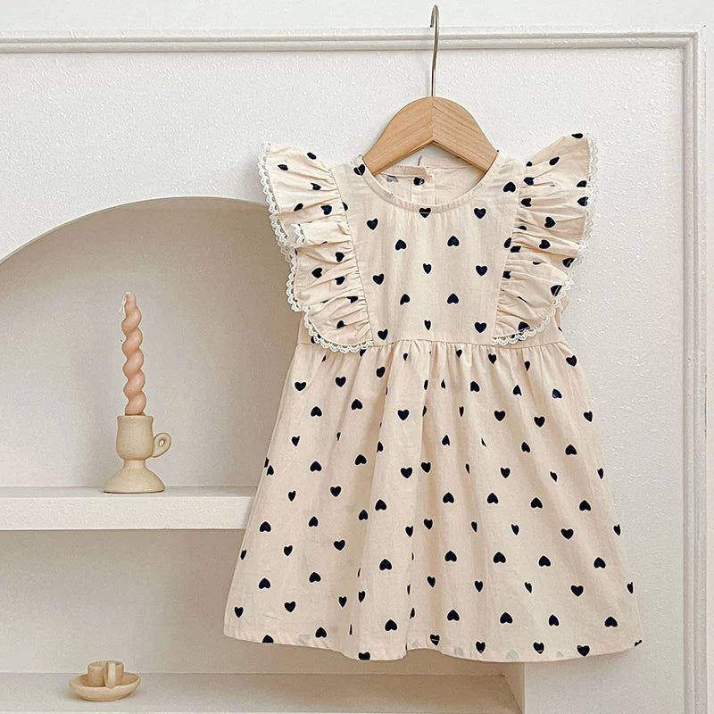 New Girls Clothes 1-6Yrs Baby Girls Dresses Floral Purple Puff Sleeve Dress Summer Dresses Embroidered Collar Boutique Clothes