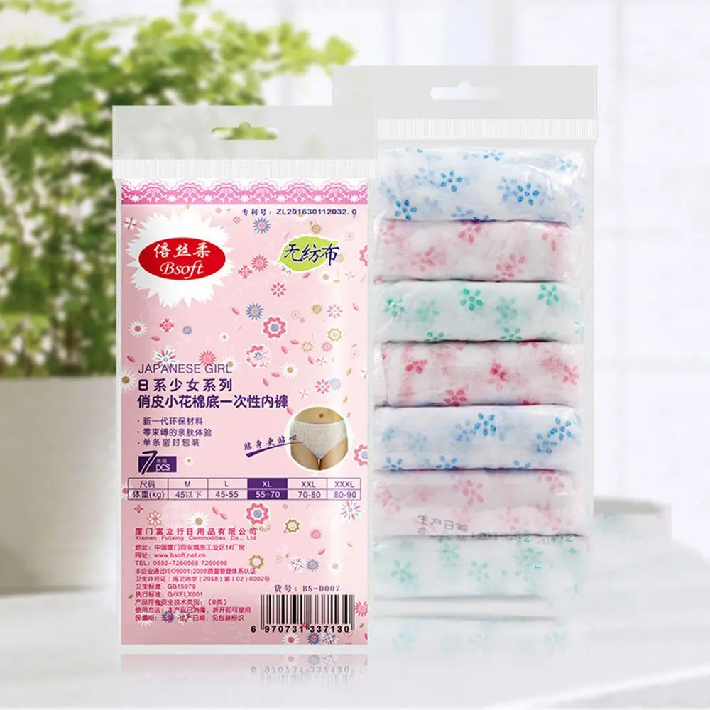 Travel Supplies Childbirth Women's  Disposable Panties Maternity Intimates Postpartum Underpants 7pcs Maternity Underwear