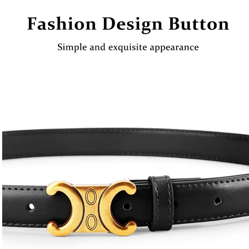 Fashion Women Belts High Quality Gold Buckle Best Matching Dress Jeans Belts for women