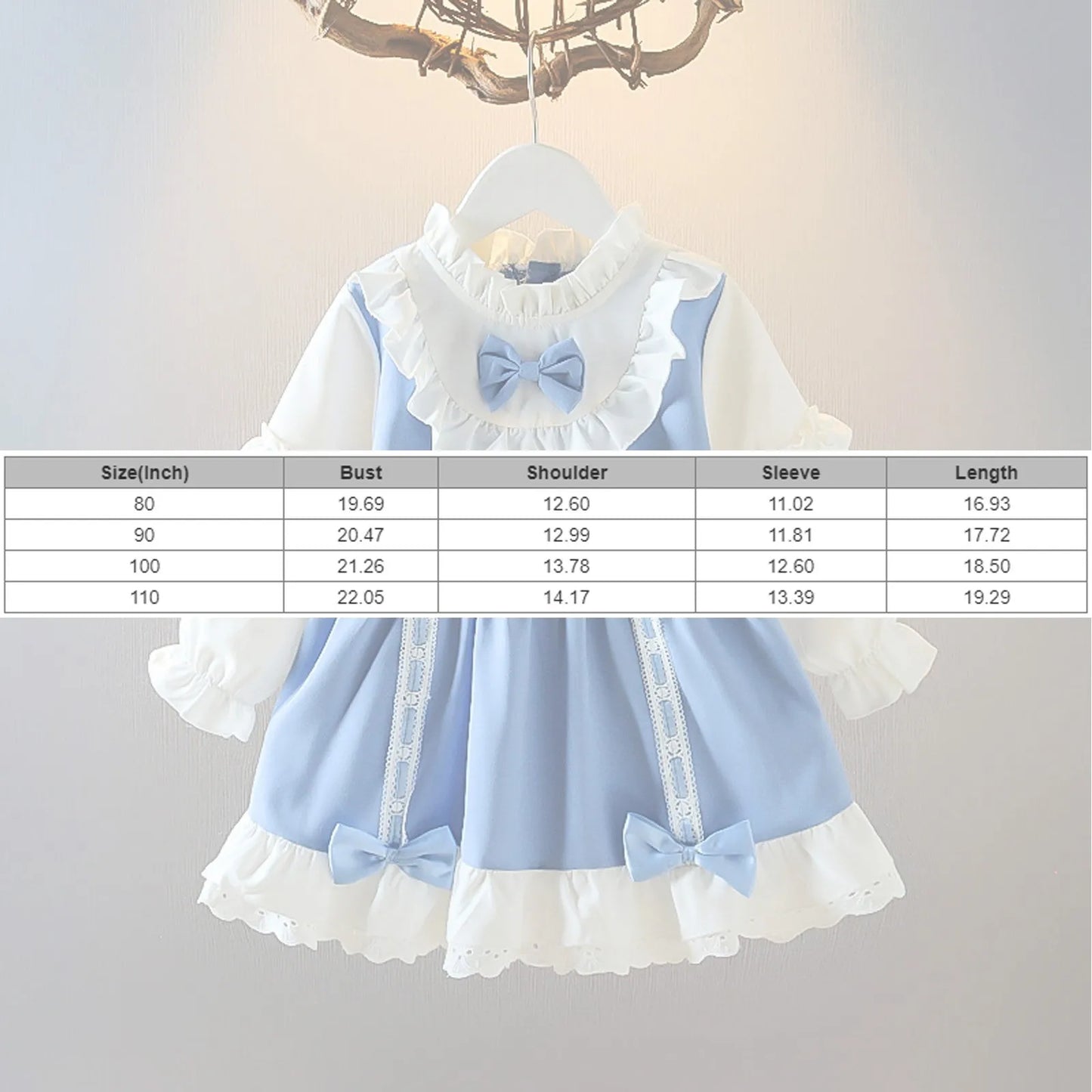 Baby Girl Dress For Newborns Long Sleeve 1 Year Birthday Princess Party Dresses Blue Infant Baby Clothing Toddler Girls Clothes