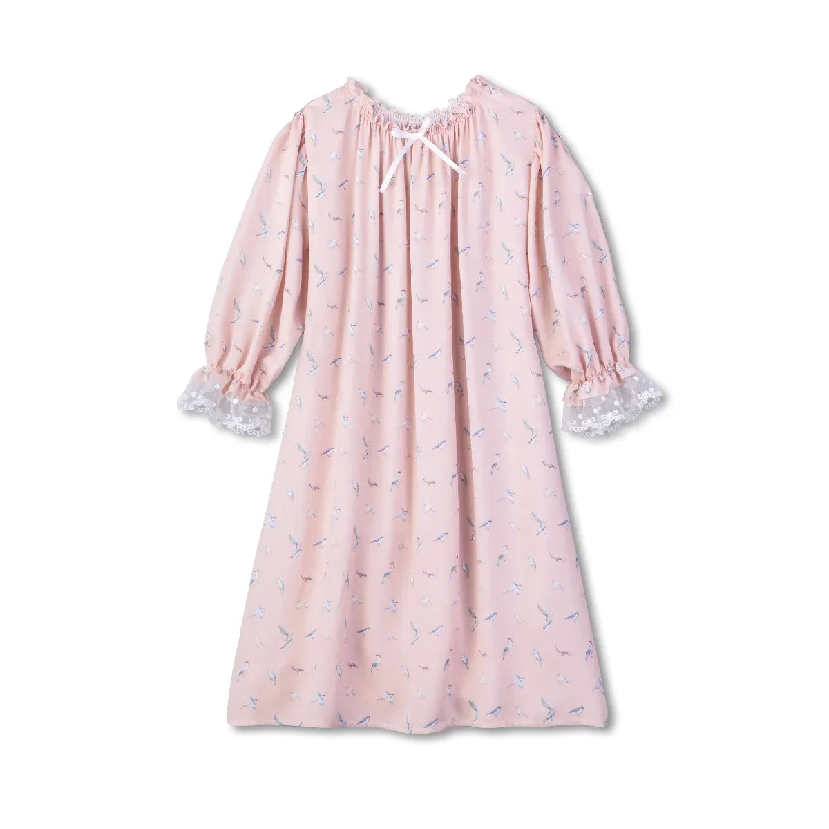 Girls Pajamas Set 2025 Spring And Summer New Blue Lace Lace Children's Home Clothing Cotton Printed Pajamas Children's Clothing