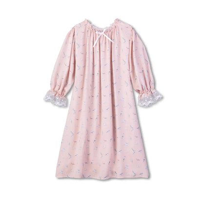 Girls Pajamas Set 2025 Spring And Summer New Blue Lace Lace Children's Home Clothing Cotton Printed Pajamas Children's Clothing
