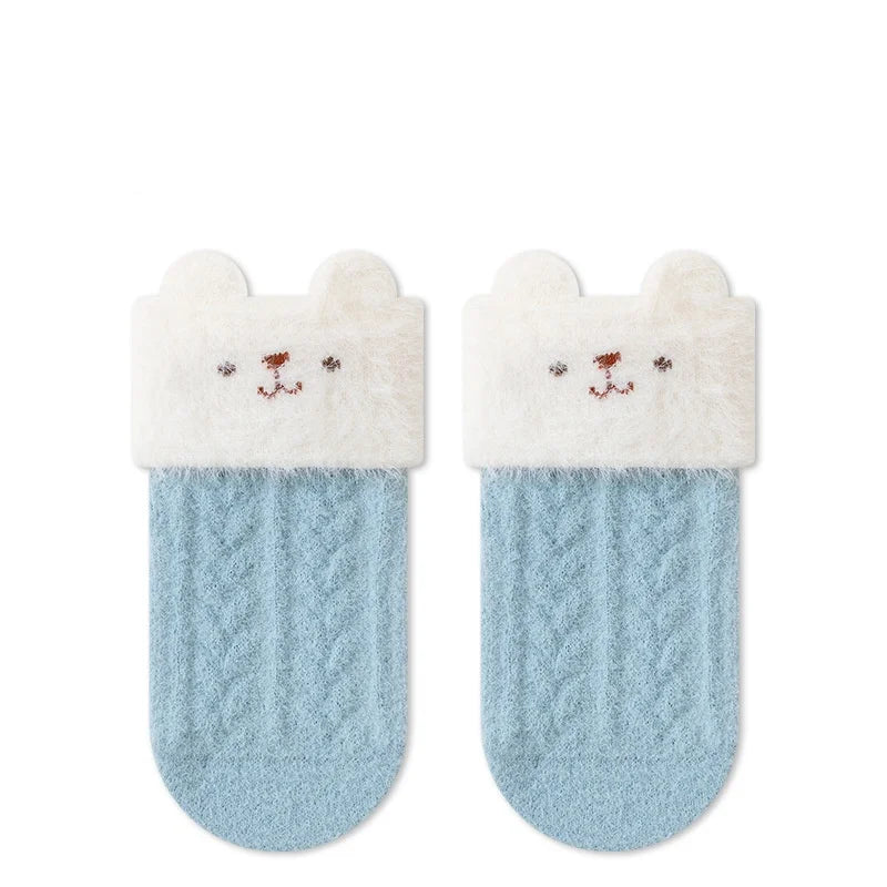 Newborn Baby Socks For Girls Boys Winter Warm Thick Cartoon Infant Toddler Sock Outdoors Warm Children's Floor Socks 0-5Years