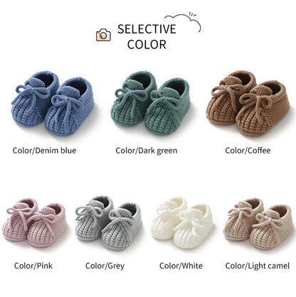 Infant Baby Shoes Knitted Newborn Boys Girl Footwear Fashion Solid Shallow Boots Shallow Kid 0-18M Clothing Accessories Handmade