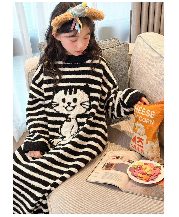 Girls Pajamas 2025 New Children's Nightgown Children's Autumn and Winter Loungewear