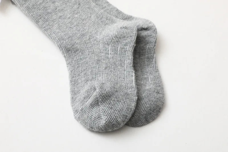 Baby Girl Accessories Infant Socks Spring Autumn New Big Bow Cotton Socks Kids Children Knee High Stocking Toddler Boy Clothes