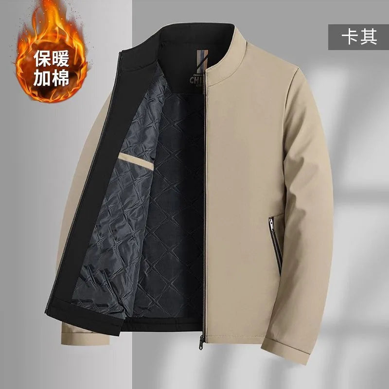 New Autumn and Winter Coats for Men Casual Cotton Coats, Stand Collar Cotton Thickening Loose and Versatile Jackets for Men