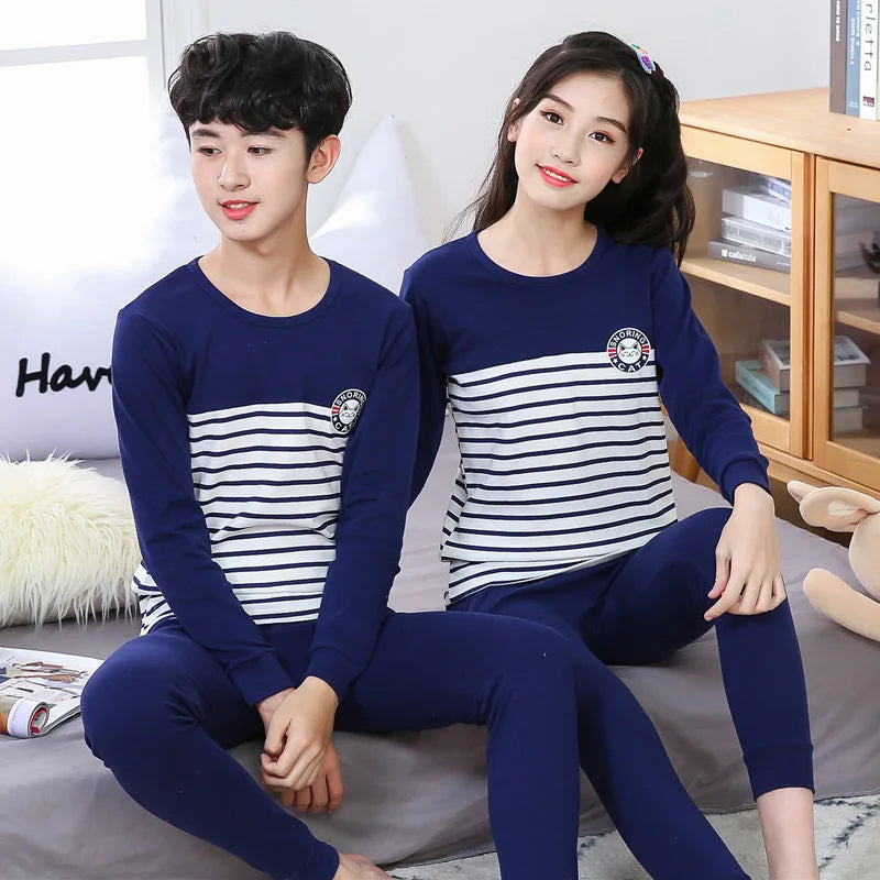 Teens Pijamas Long Sleeve Cotton Pyjamas Kids Clothes Sets Cartoon Big Boy Sleepwear Cute Pajamas For Girls 10 12 14 16 18 Years
