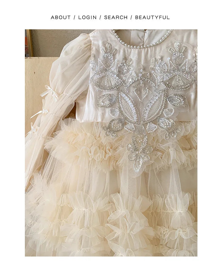 Baby Girls Clothing 2025 Autumn and Winter New Item Beautiful Dress Solid Color Pretty for Little Girls