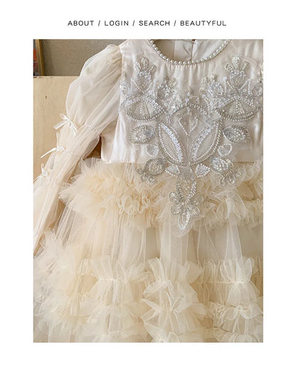 Baby Girls Clothing 2025 Autumn and Winter New Item Beautiful Dress Solid Color Pretty for Little Girls