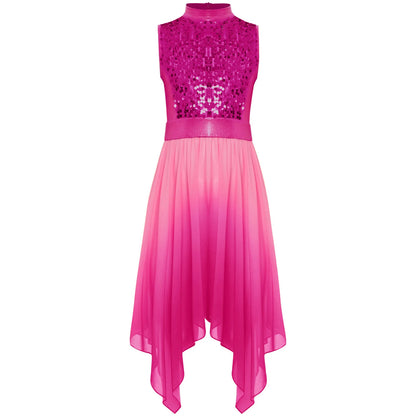 Girls Lyrical Dance Dress Kid Celebration of Spirit Church Dress Children Dancewear Stage Performance Wordhip Liturgical Costume