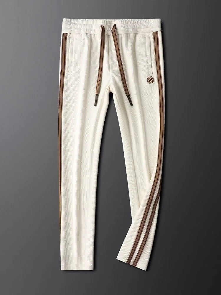 Men's casual sports suit 2025 autumn and winter new cotton bee sweater jacket pants two-piece set