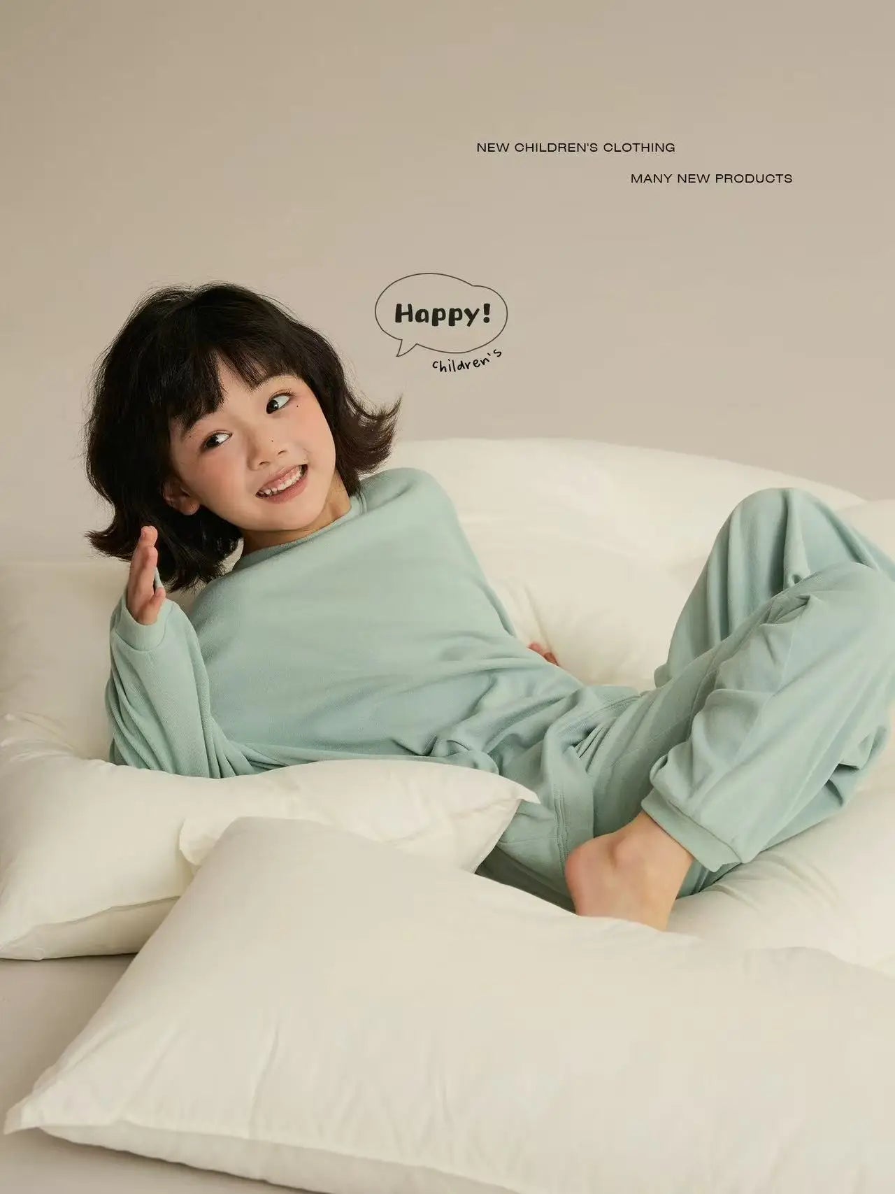 Girls Pajamas Sets Winter Autumn Sleepwear for Kids Solid Color Children's Loungewear Set Teenager Underwear Baby Pijama 3-14T
