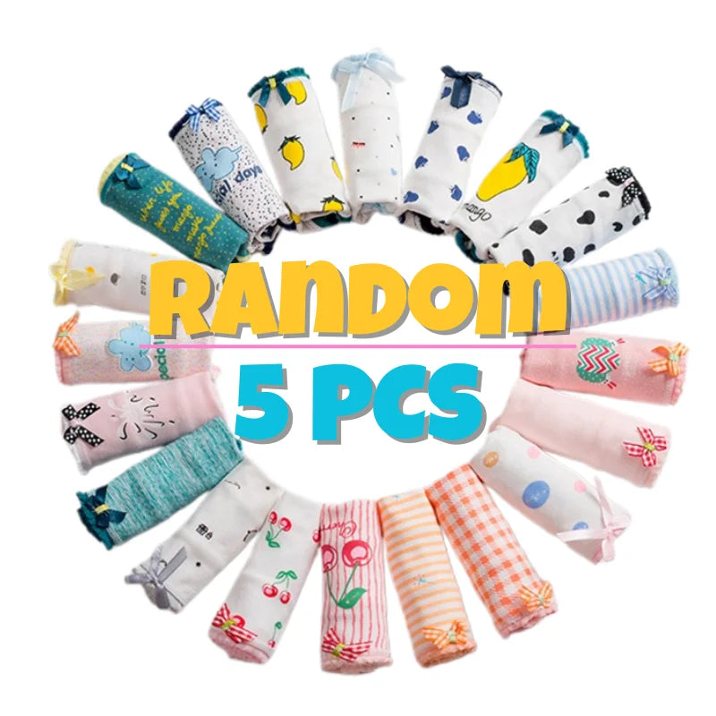 5-Piece Teenage Girls Underwear Cotton Soft Panties For Mature Girls Solid Teen Girls Briefs Adolescent Children Underwear