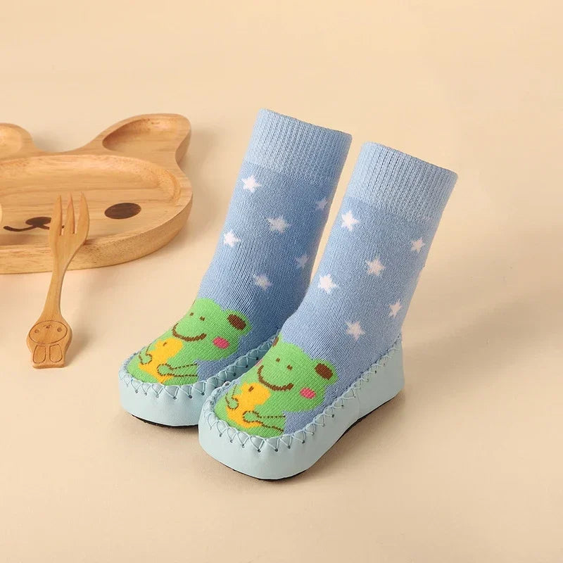 Baby Socks Slippers With Rubber Soles Girl Boy Infant Newborn Children Floor Socks Shoes Anti Slip Soft Sole Toddlers Indoor
