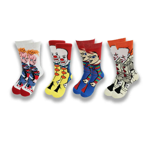 Young people in cartoon socks wear all kinds of cute pattern men's socks.