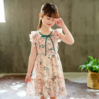 New Summer Dress for Girls Kids Sleeveless Child Girls Dresses Party Wedding Gown Kids Teenage Costume Clothes 2 4 7 11 12 Years