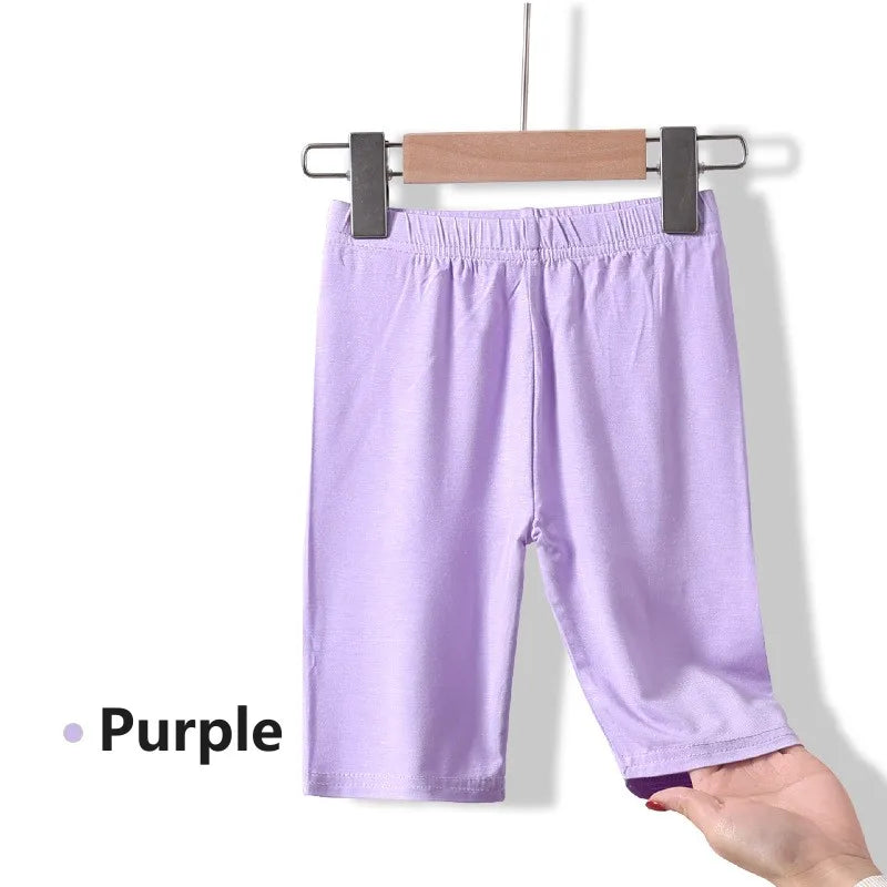Girls Pants Calf Length Pant Elastic Kids Leggings Children Skinny Pant Trousers Solid Color 2-12Y Cropped Bottoms Leggings